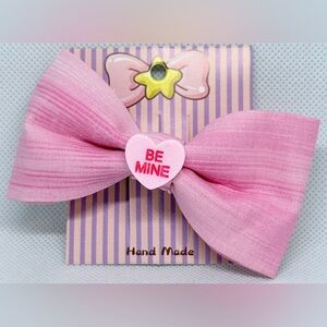 Pink Bow with 'Be Mine' Heart